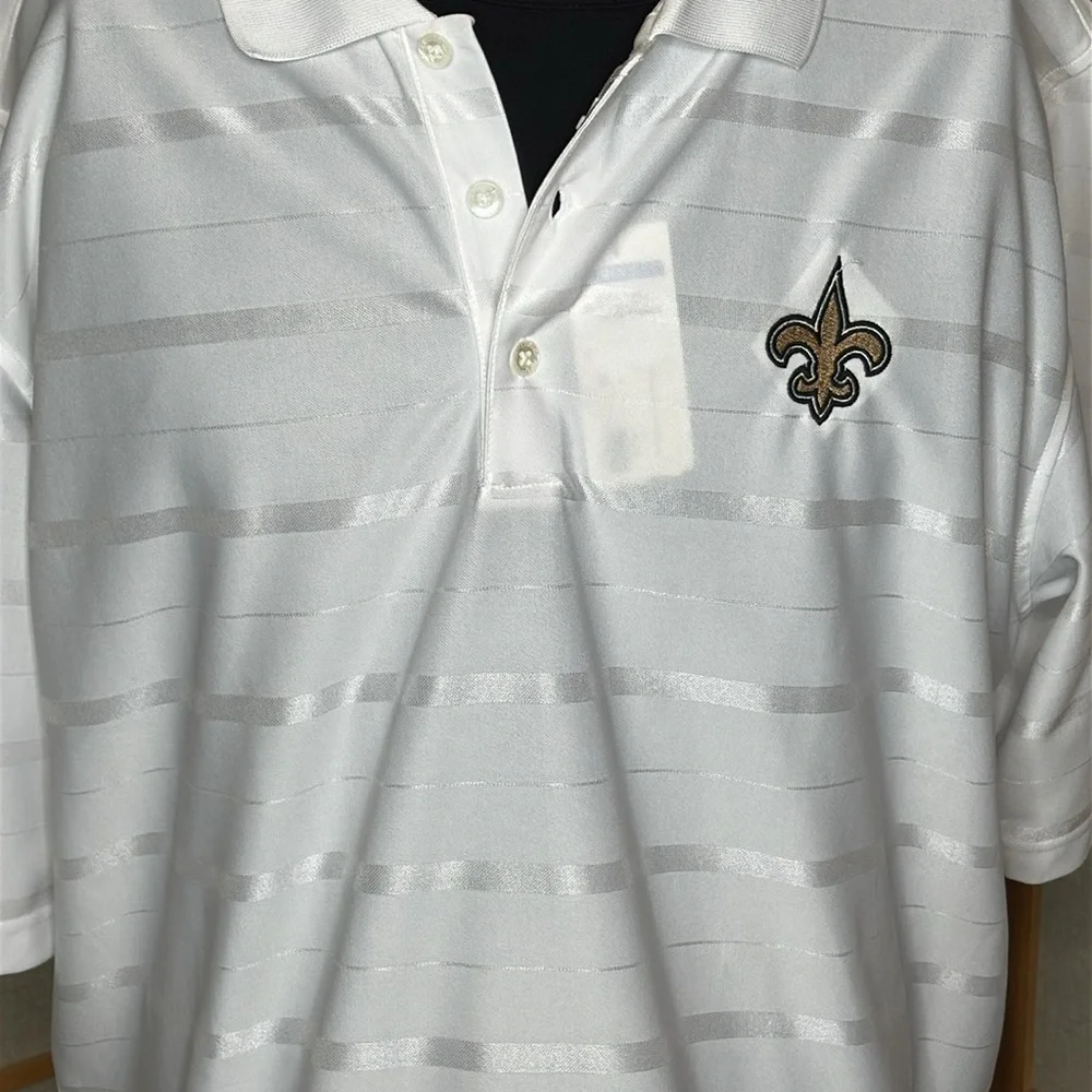 NWT Men's New Orleans Saints Antigua White Tunnel Polo Size XL - Picture 5 of 13